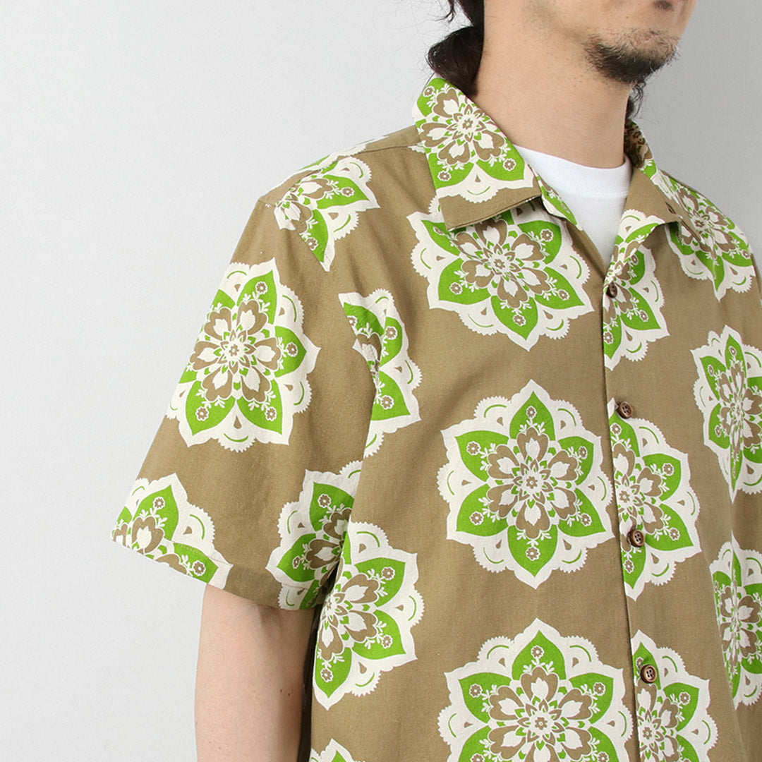 HAVE A GRATEFUL DAY / Chemise col ouvert S/S Design rond imprimé