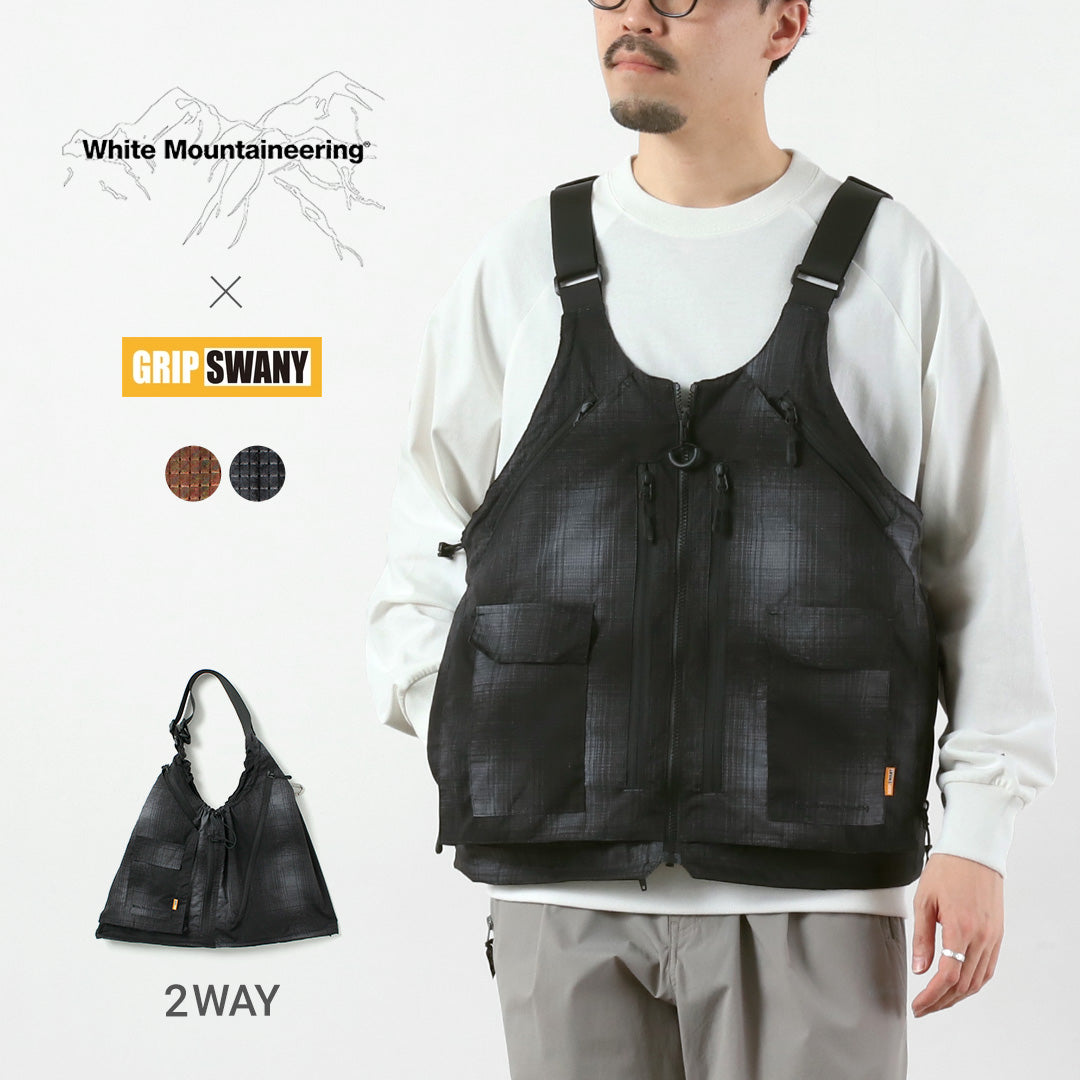 WHITE MOUNTAINEERING / Gripswany Collaboration Ombre Check 2-Way Gear Pack Vest 4.0 Sac à bandoulière