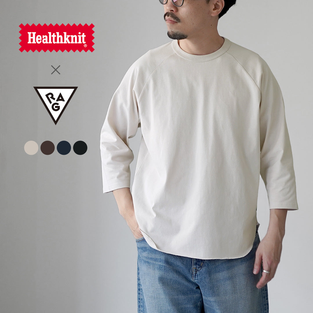HEALTHKNIT / HEALTHKNIT × RAG 独家 3/4 袖插肩圆领 T 恤 开尾干汗布 抗菌防臭整理