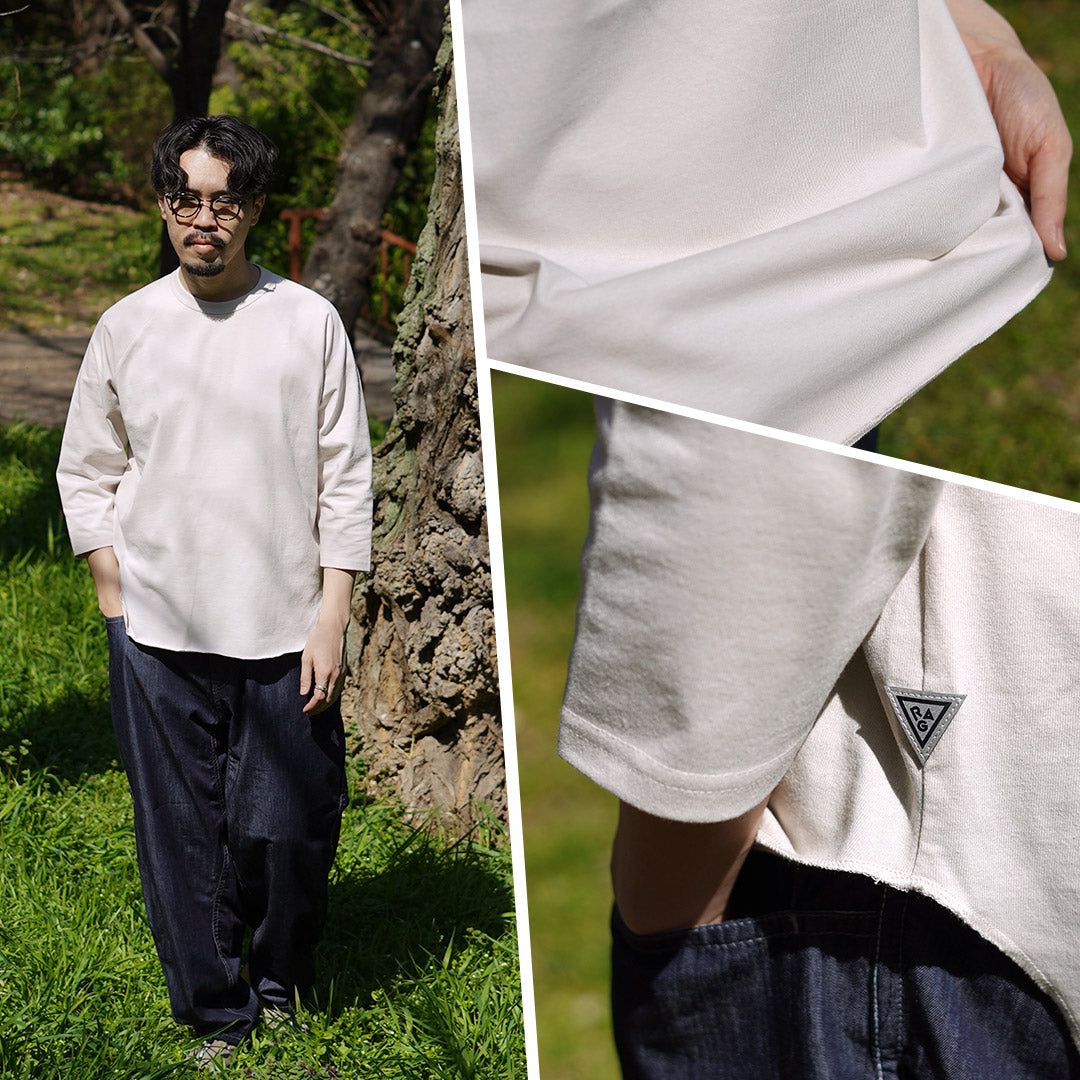 HEALTHKNIT / HEALTHKNIT × RAG 独家 3/4 袖插肩圆领 T 恤 开尾干汗布 抗菌防臭整理