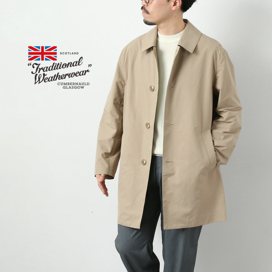 VÊTEMENTS MÉTÉO TRADITIONNELS / Manteau Balmacaan en taffetas de polyester léger boutonné Derby