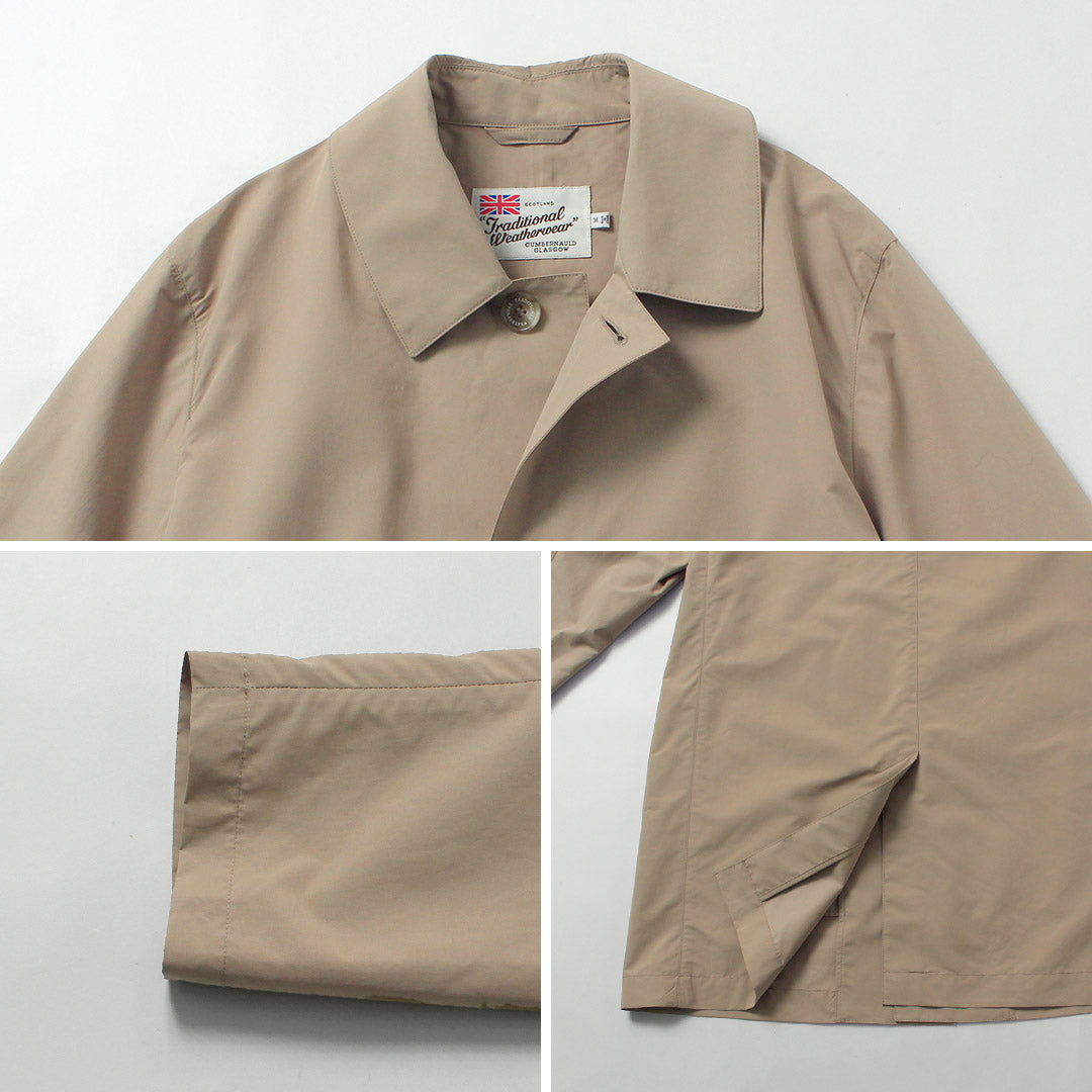 VÊTEMENTS MÉTÉO TRADITIONNELS / Manteau Balmacaan en taffetas de polyester léger boutonné Derby