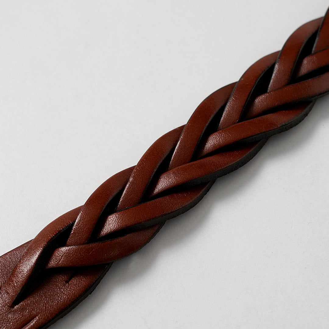 TORY LEATHER / Ceinture tressée à pointe longue