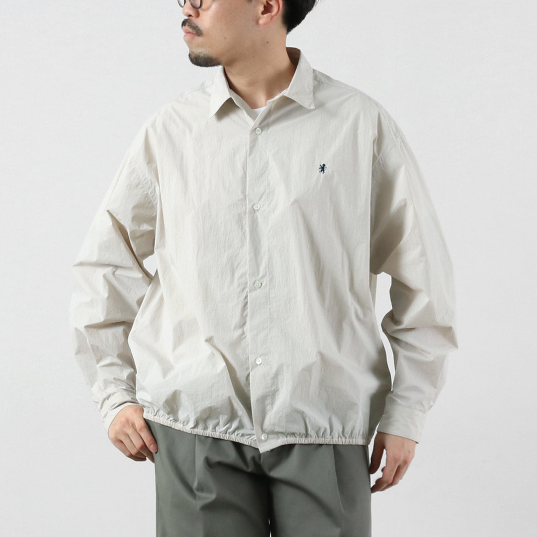 GYMPHLEX / Camisa fruncida de manga larga de nailon Taslan