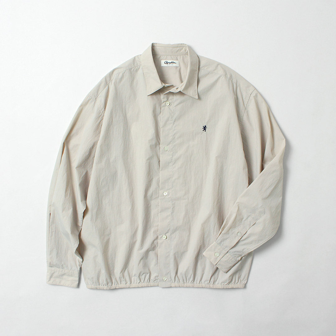 GYMPHLEX / Camisa fruncida de manga larga de nailon Taslan