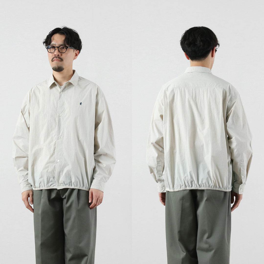 GYMPHLEX / Camisa fruncida de manga larga de nailon Taslan