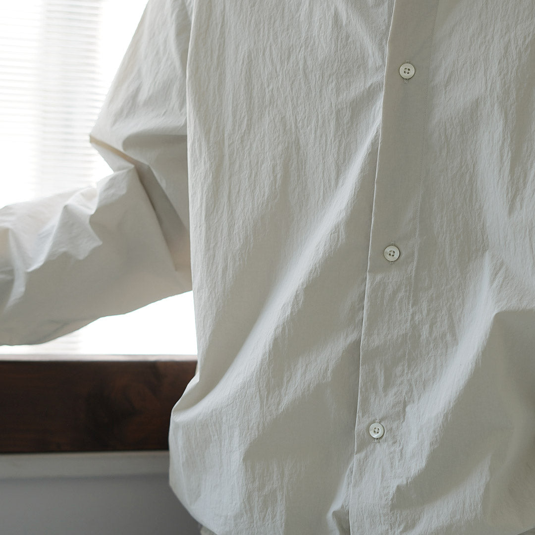 GYMPHLEX / Camisa fruncida de manga larga de nailon Taslan
