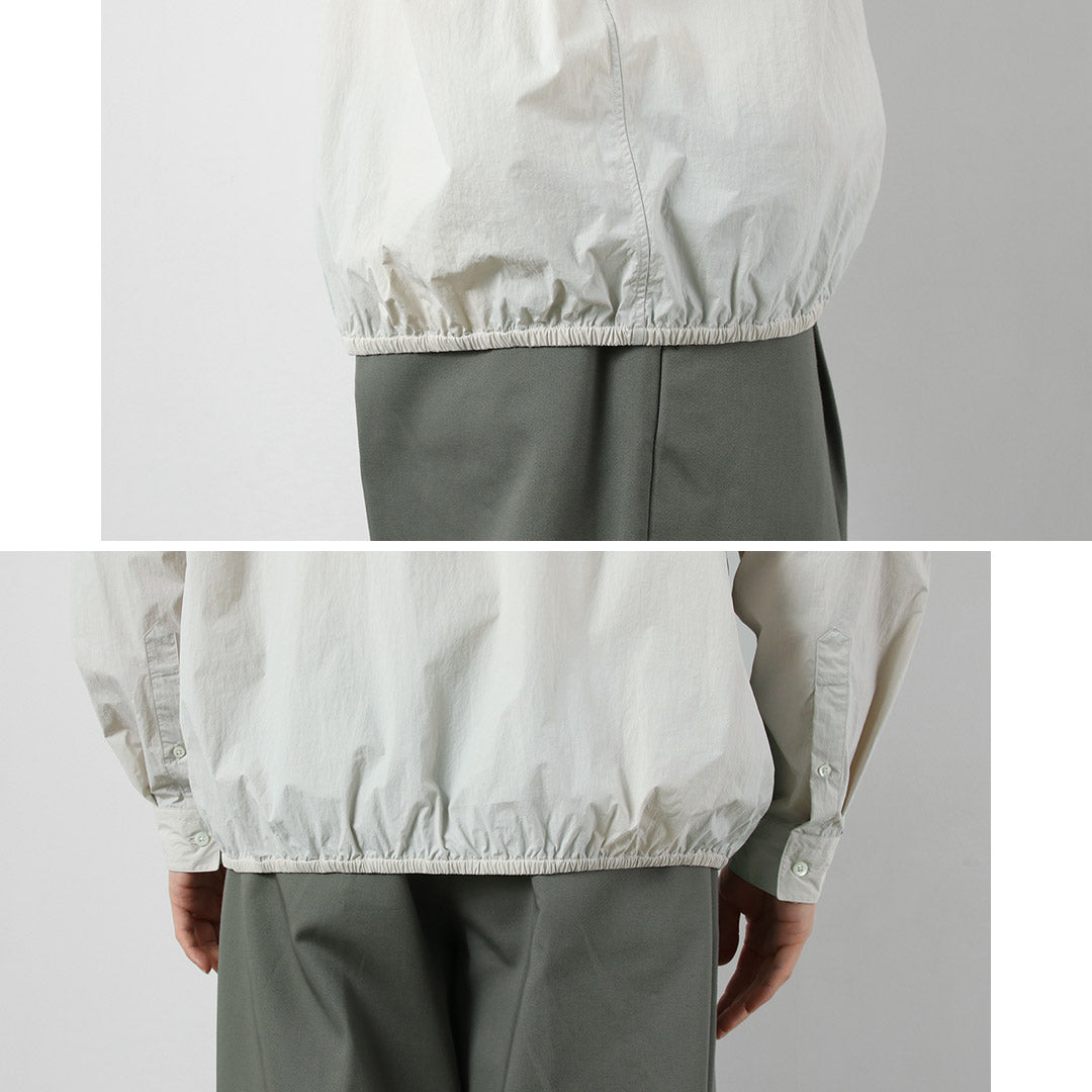 GYMPHLEX / Camisa fruncida de manga larga de nailon Taslan