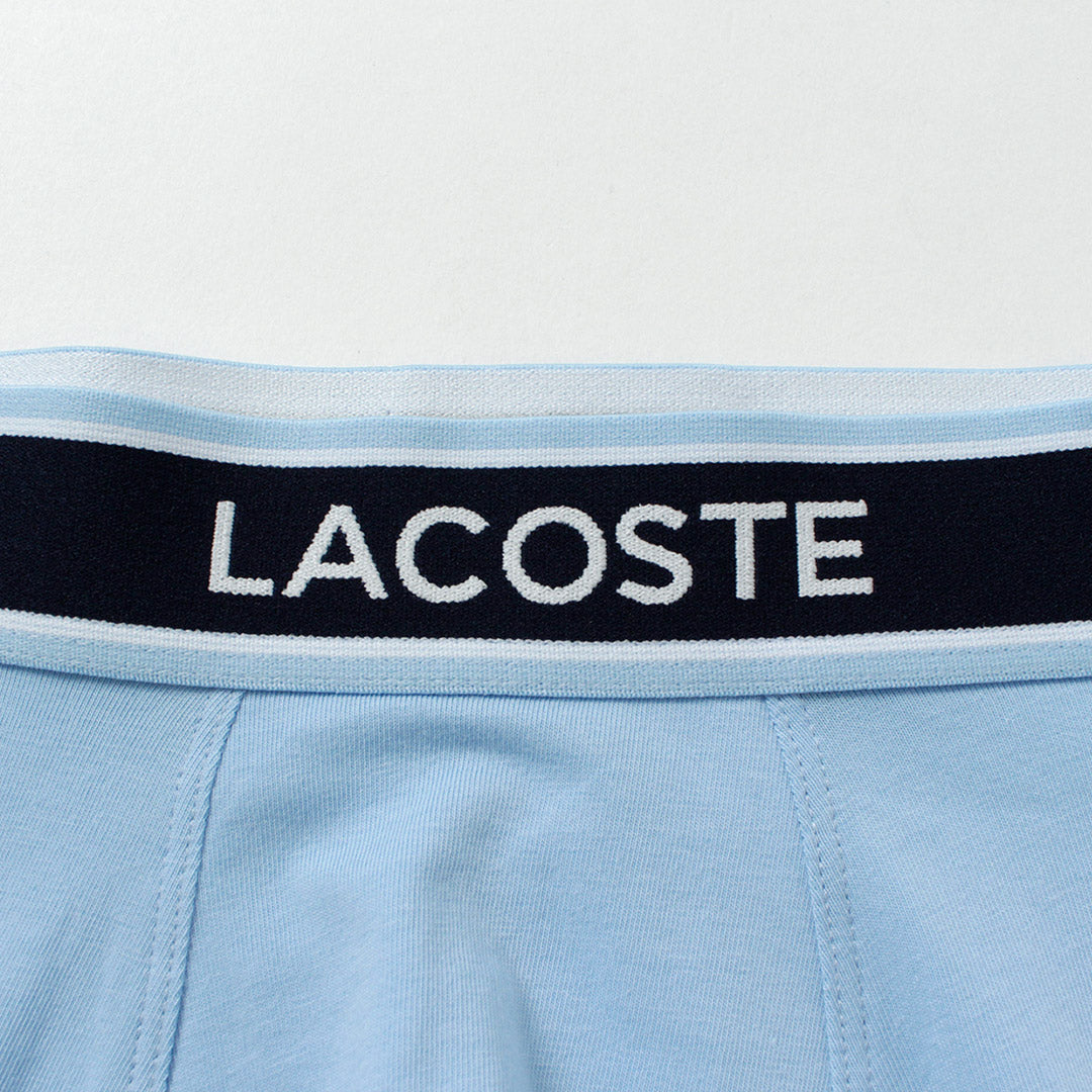 LACOSTE / Pack de 3 calzoncillos de algodón elástico con monograma y liso