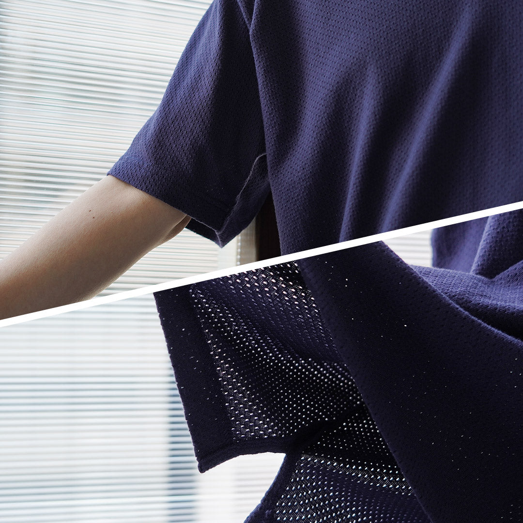 HEALTHKNIT / US Cotton Mesh Skipper Polo Shirt
