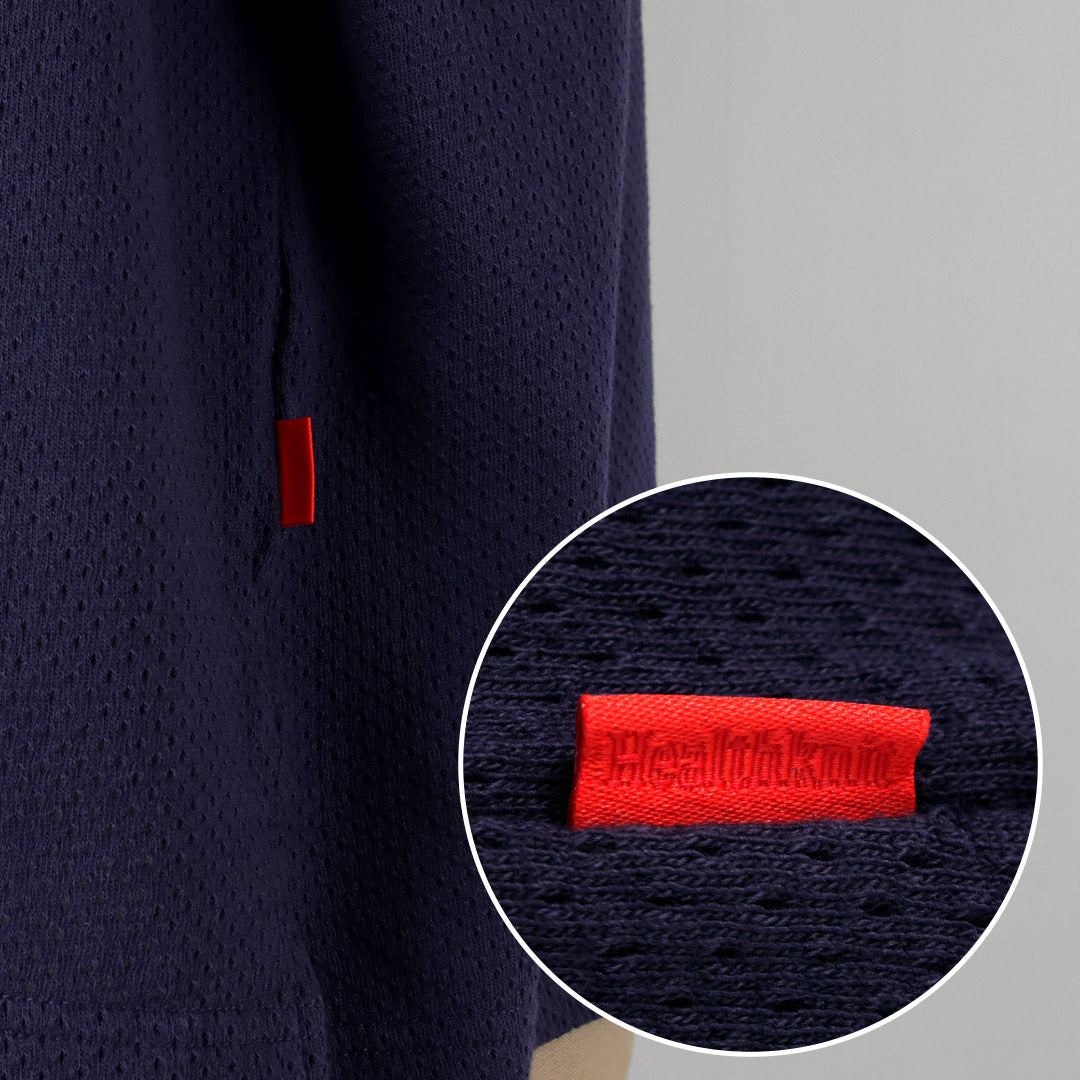 HEALTHKNIT / US Cotton Mesh Skipper Polo Shirt