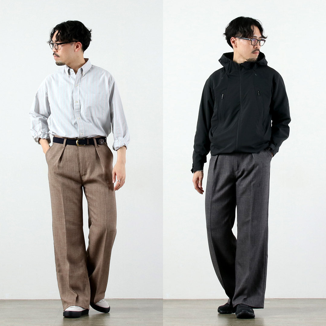 린넨 느낌의 원단으로 제작된 WRANGLER / 런처 와이드 팬츠