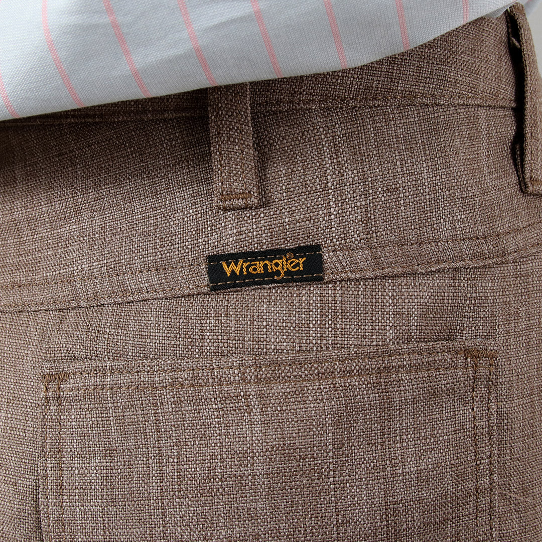 린넨 느낌의 원단으로 제작된 WRANGLER / 런처 와이드 팬츠