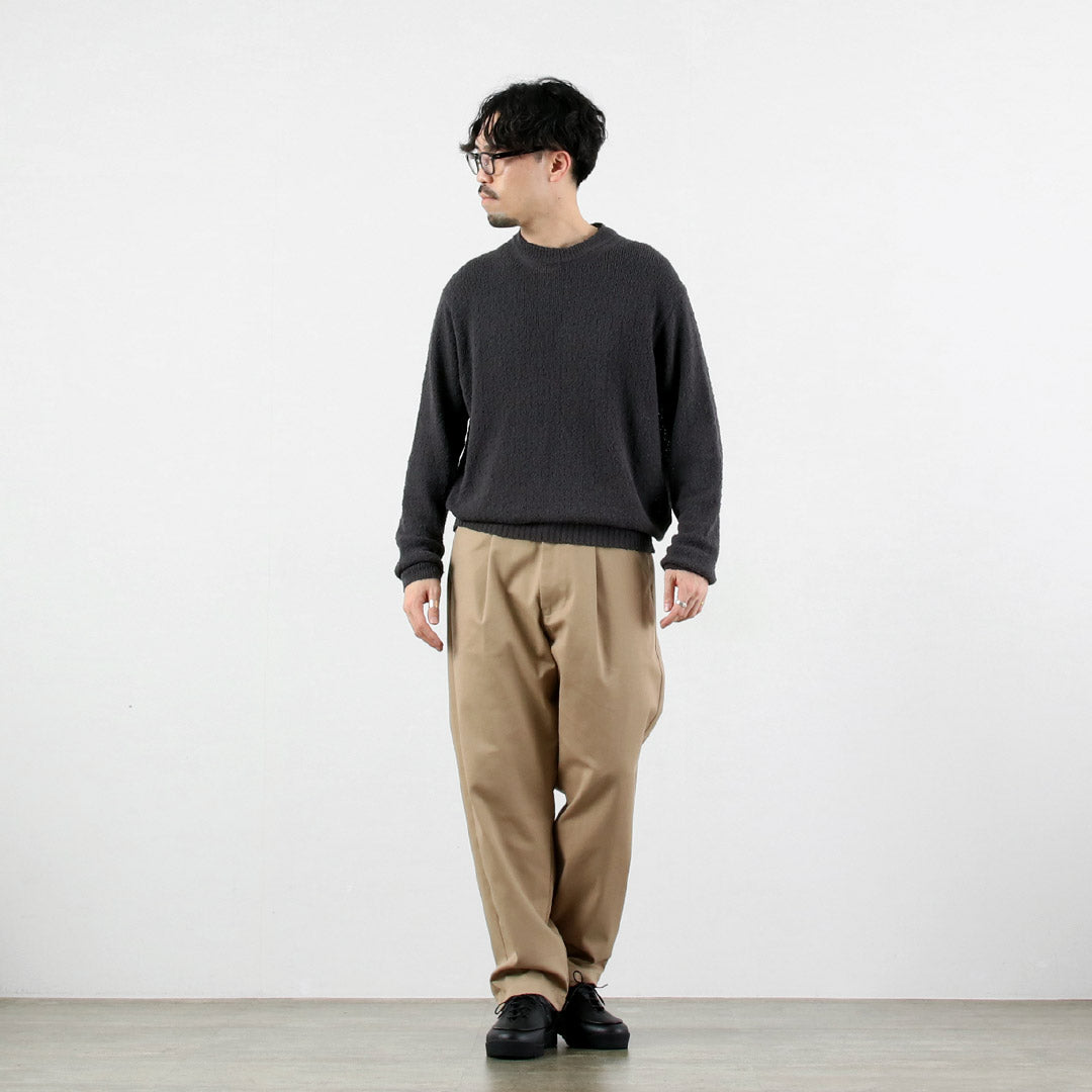 RYE TENDER / Pull à col rond en fil noué en coton Tafa