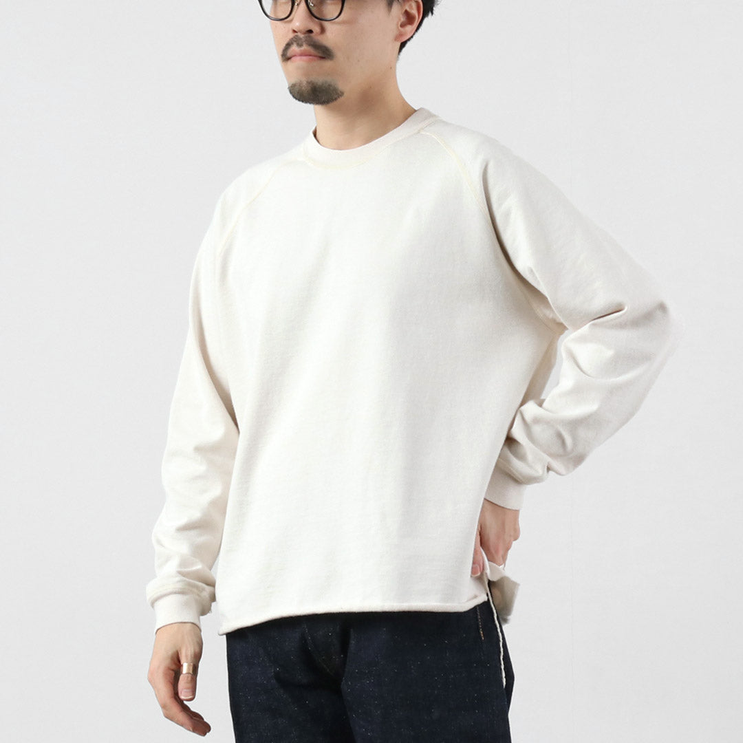 REMI RELIEF / SP 加工 Supima 拉絨抓絨插肩圓領運動衫