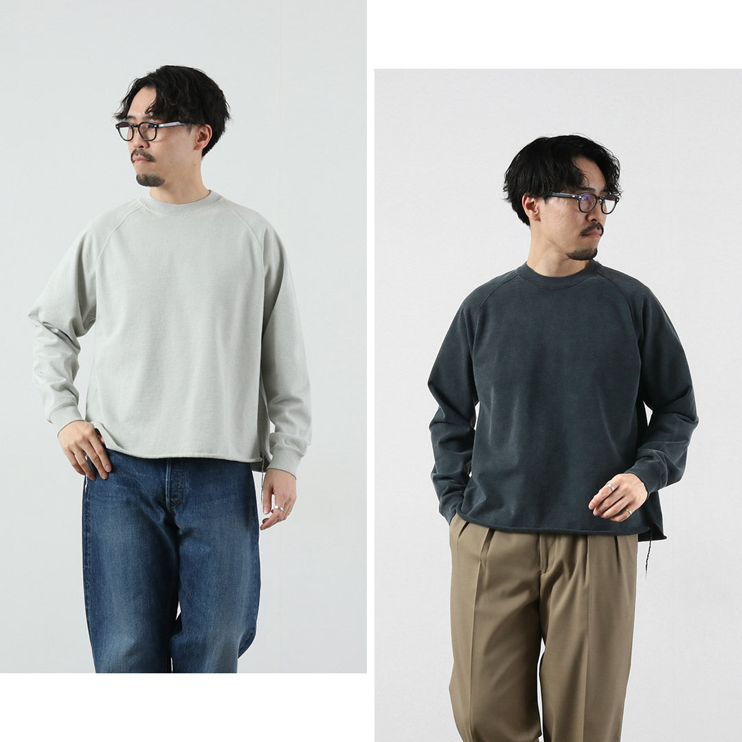 REMI RELIEF / SP 加工 Supima 拉絨抓絨插肩圓領運動衫