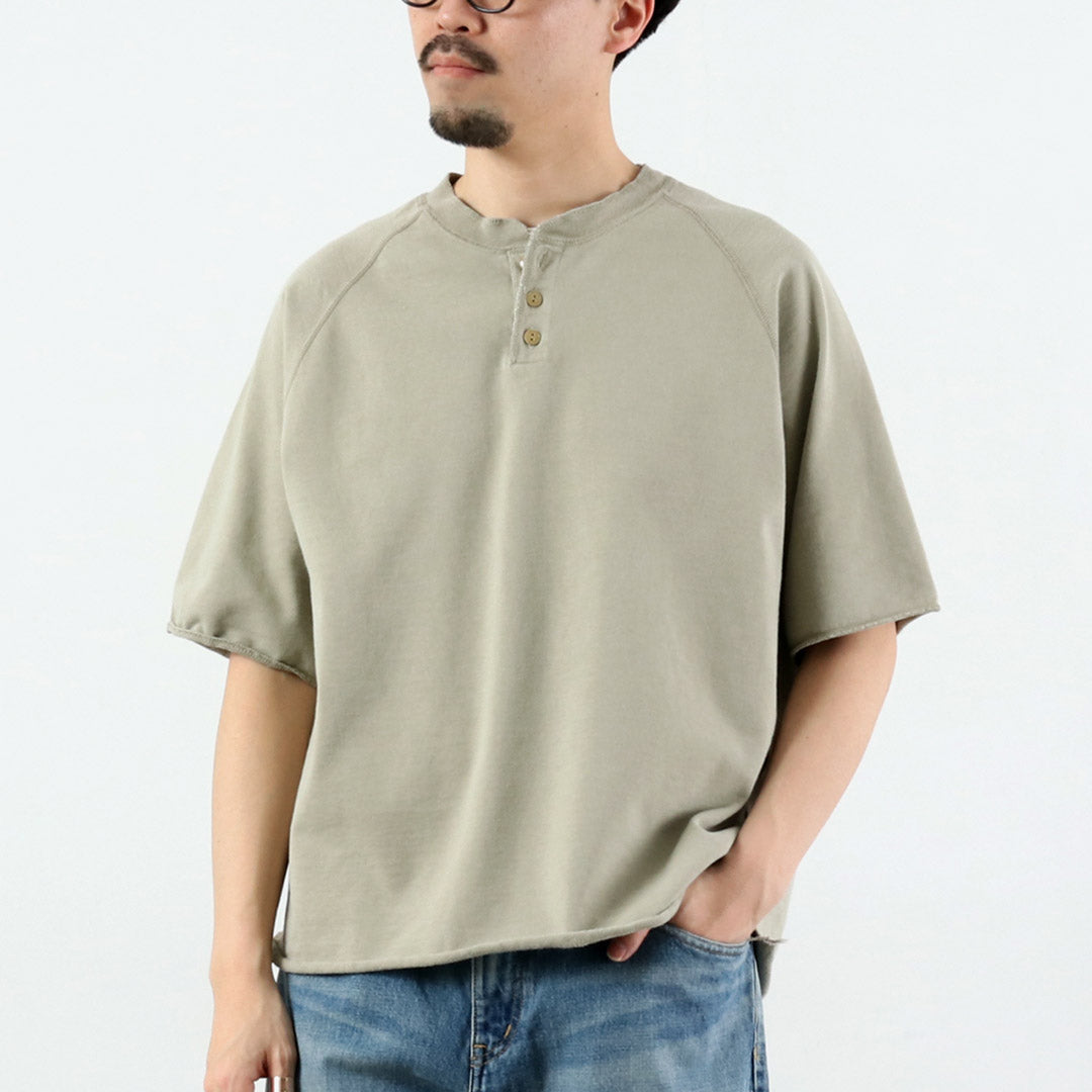 REMI RELIEF / Supima 毛圈布亨利领短袖圆领圆领毛衣