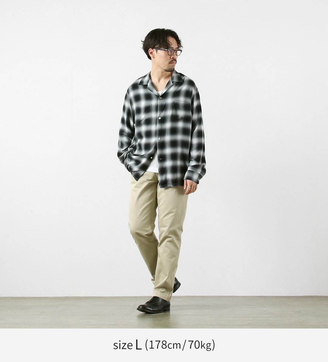 TOWNCRAFT / 60년대 옴브레 레이온 긴팔 루프 칼라 셔츠