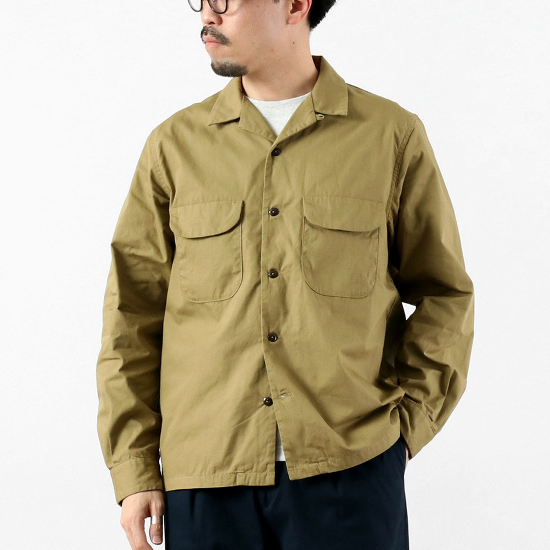 FOB FACTORY / F3515 배트윙 포플린 오픈 칼라 셔츠