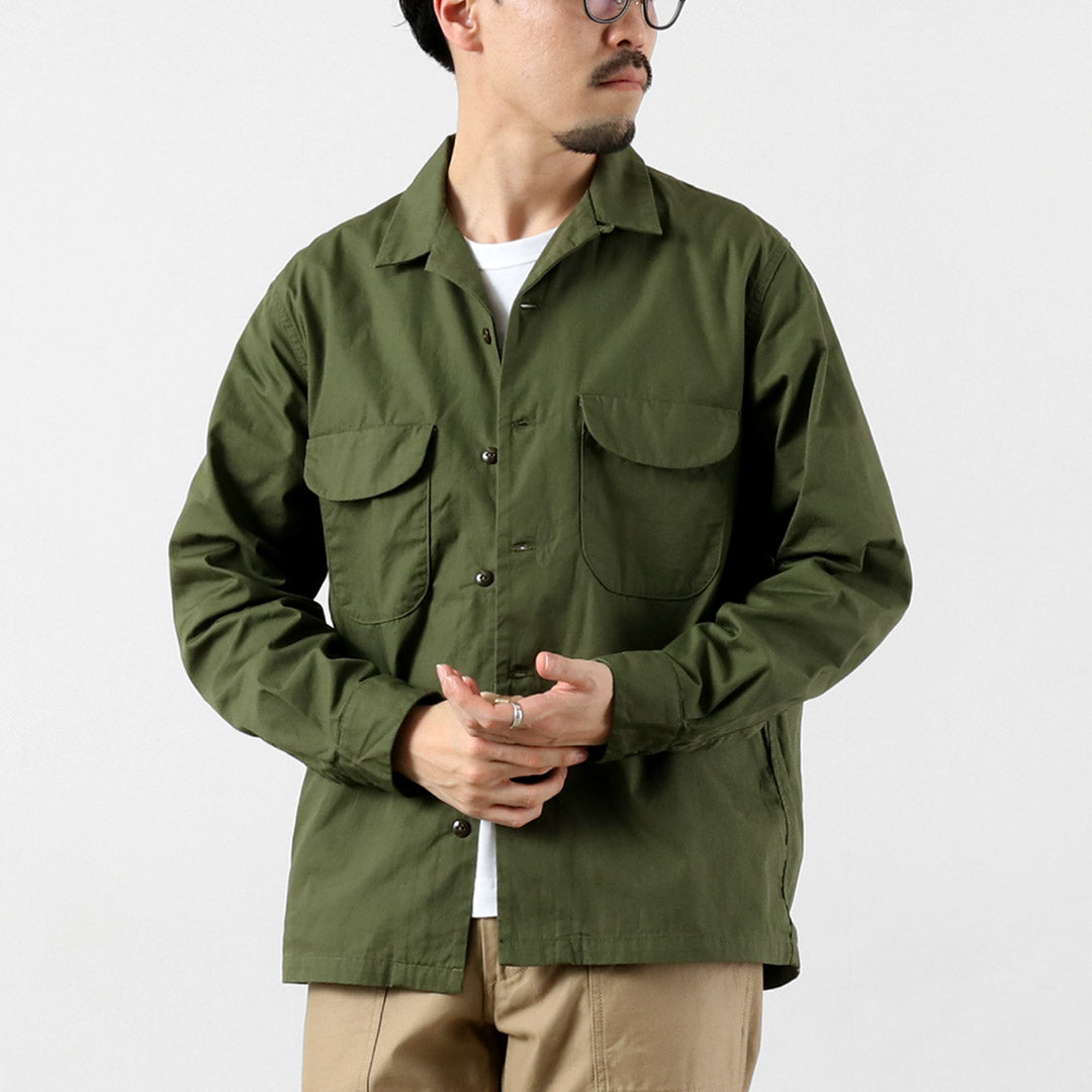 FOB FACTORY / F3515 배트윙 포플린 오픈 칼라 셔츠