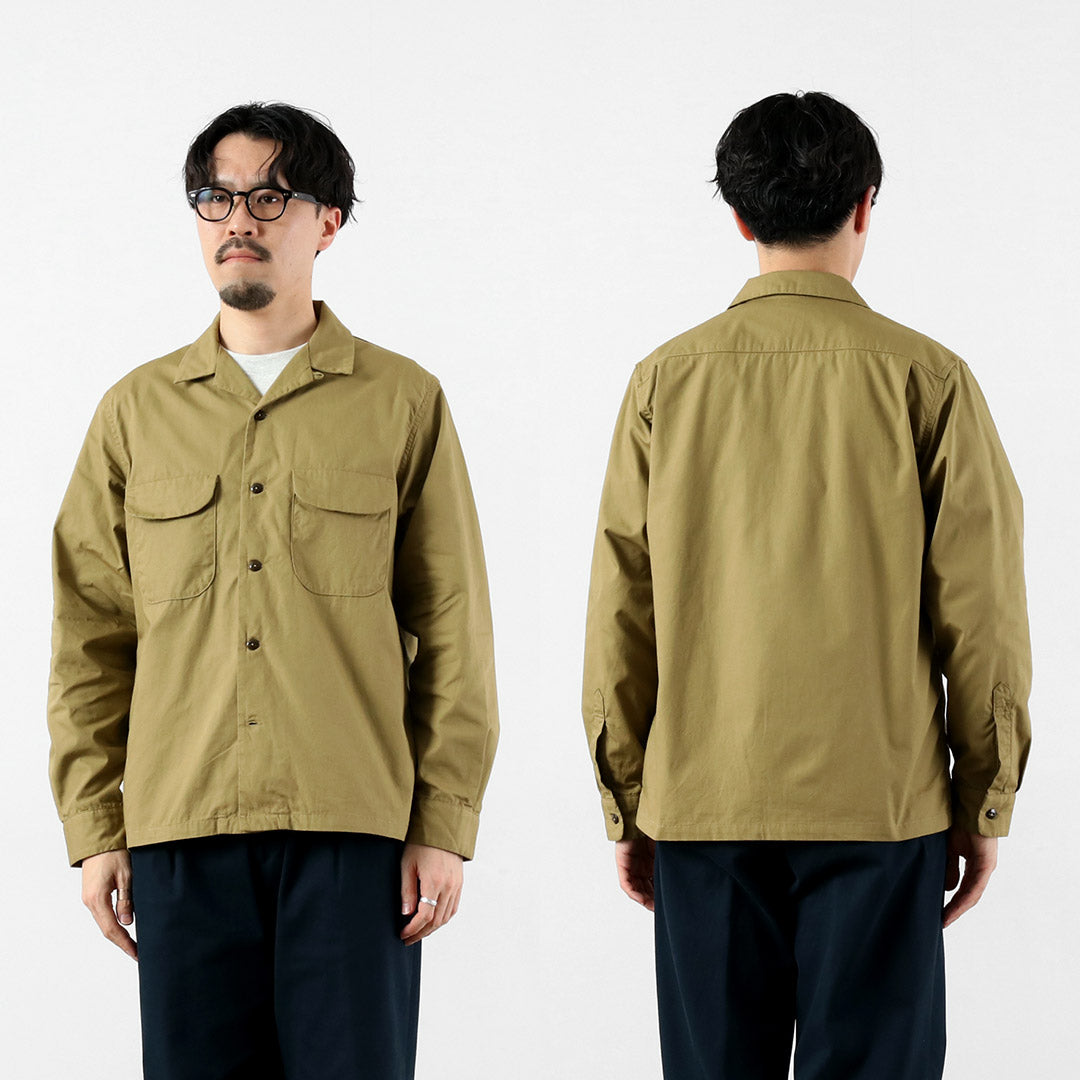 FOB FACTORY / F3515 배트윙 포플린 오픈 칼라 셔츠