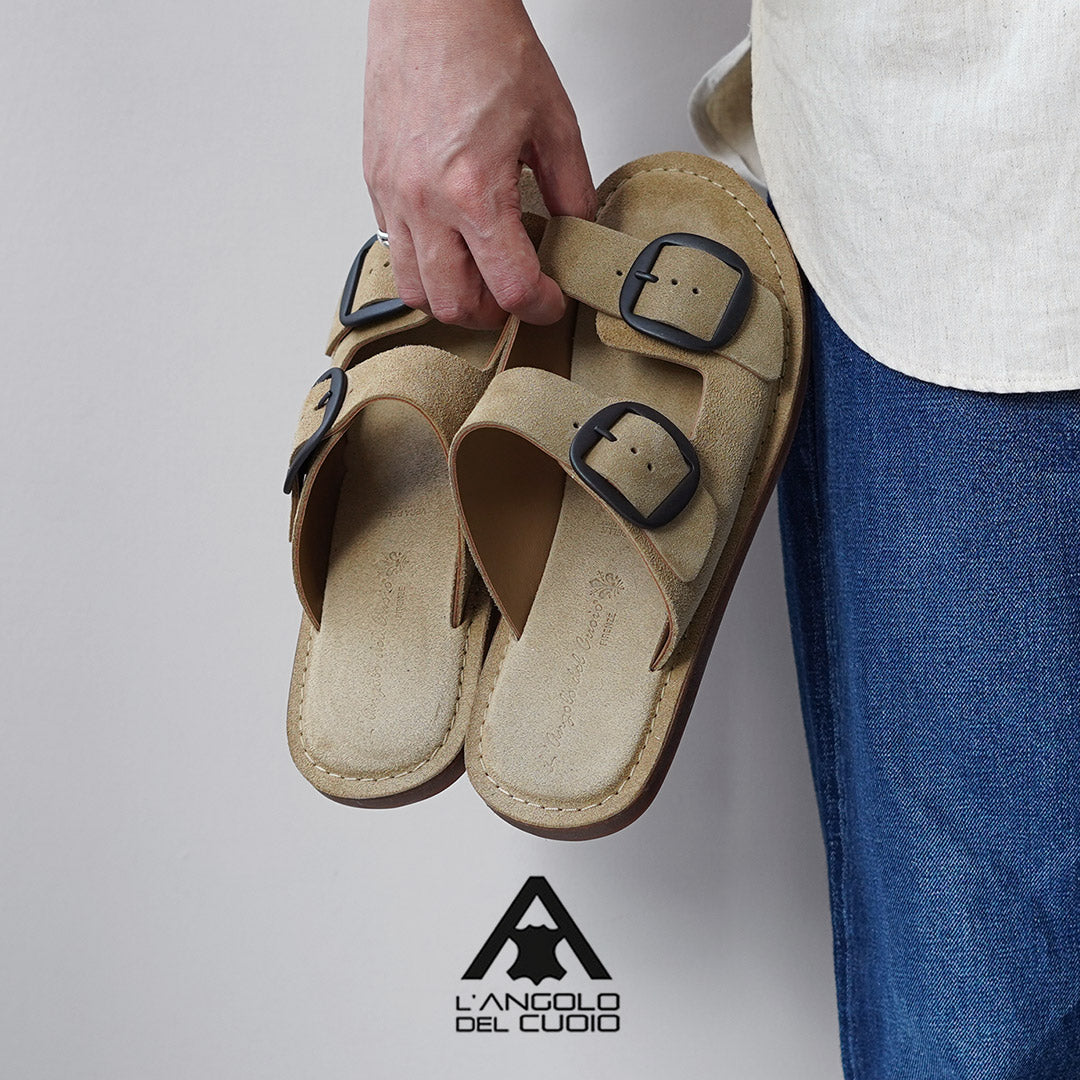 L'ANGOLO DEL CUOIO / Sandales en Cuir Double Boucle