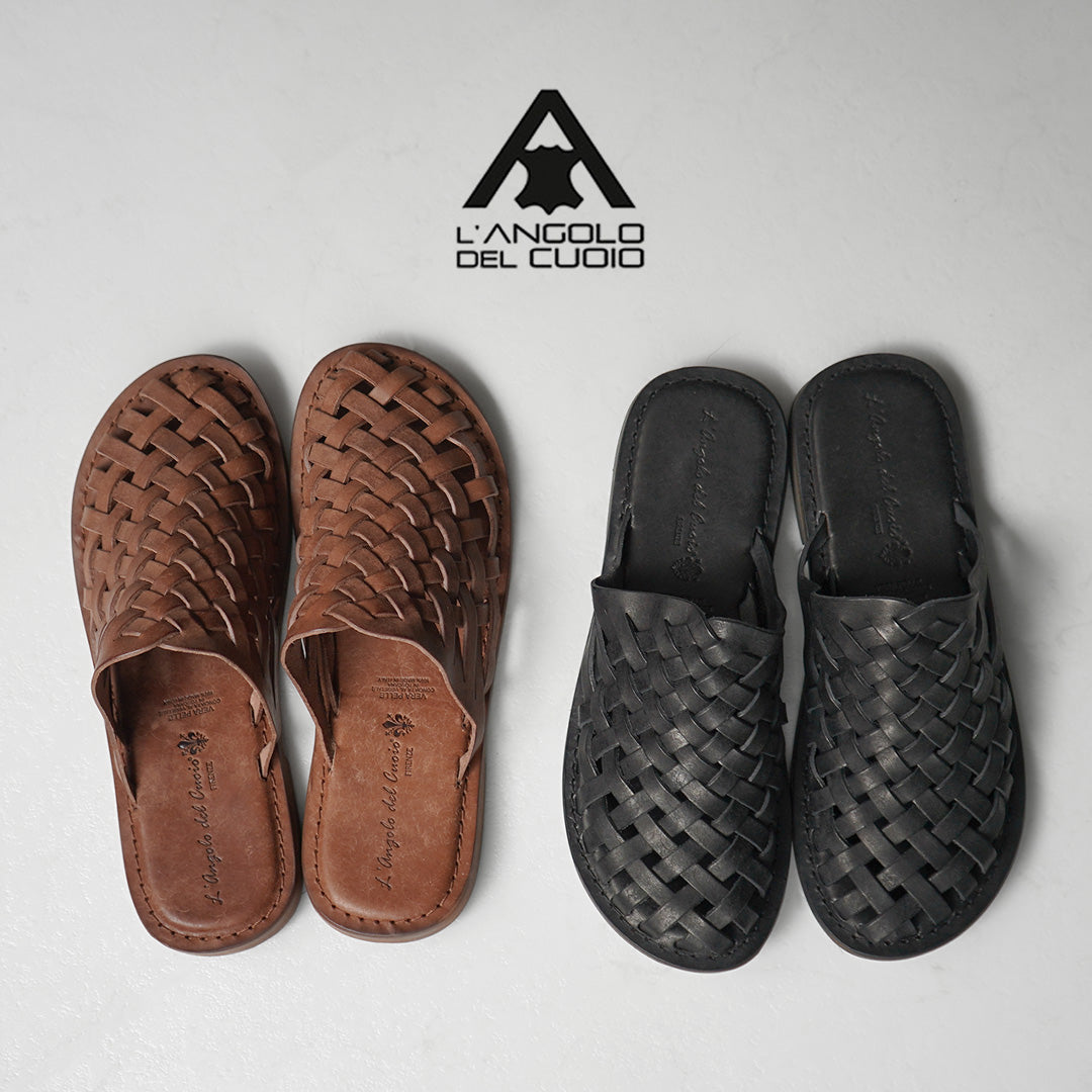 L'ANGOLO DEL CUOIO / Sandalias de piel tejida