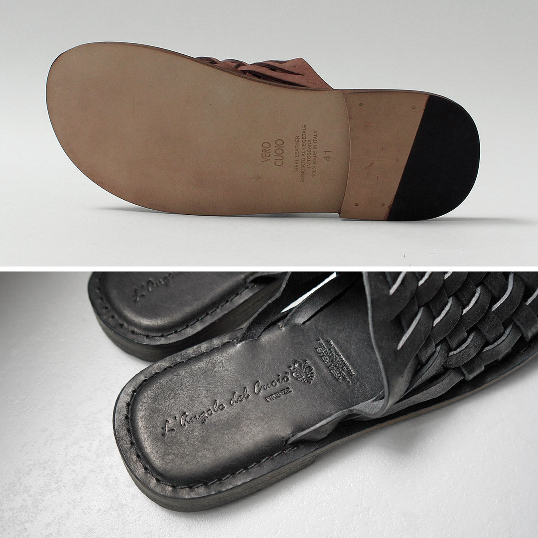 L'ANGOLO DEL CUOIO / Sandalias de piel tejida