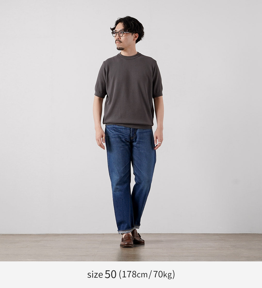 RINASCENTE / 하이브리드 워셔블 피케 크루넥 니트 티셔츠