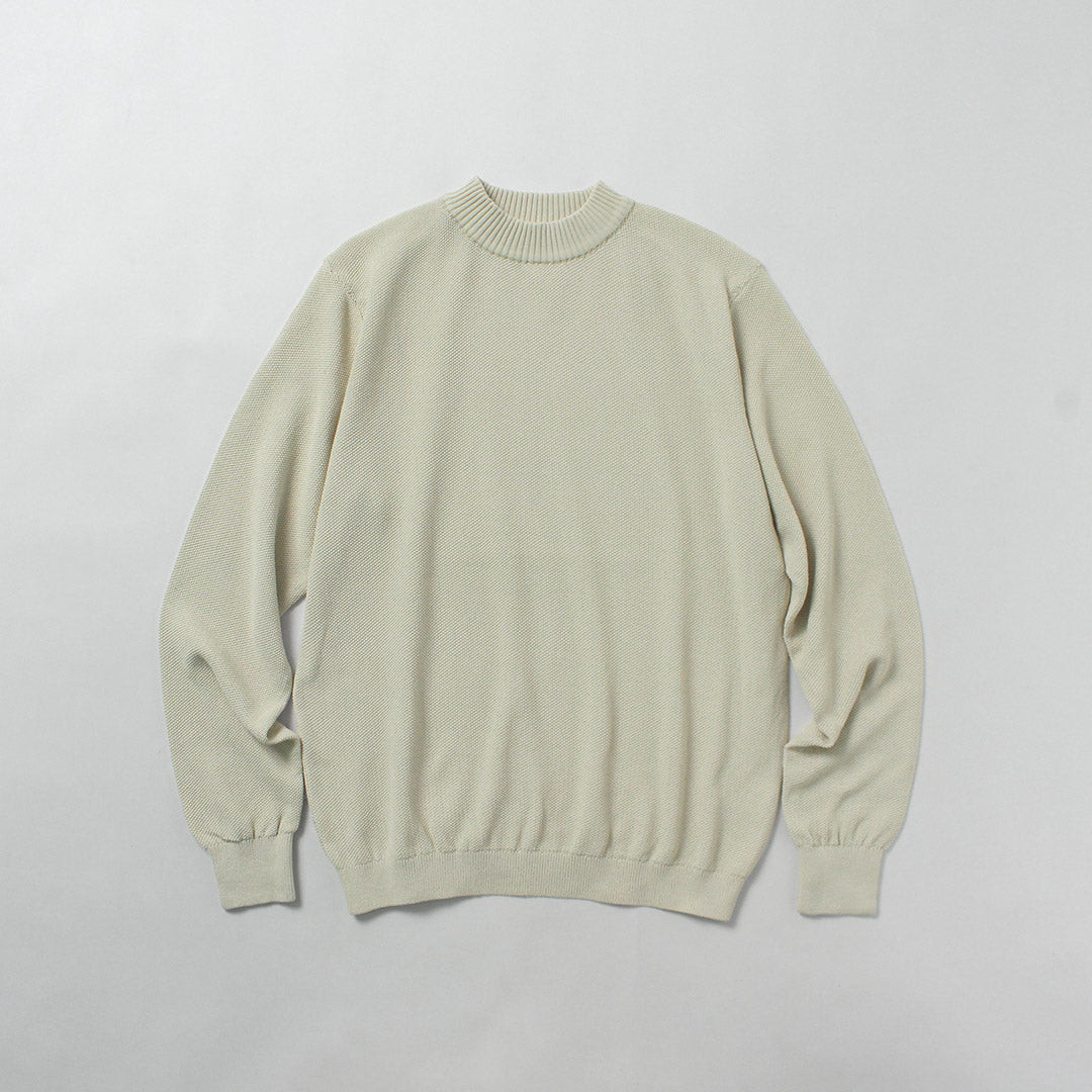RINASCENTE / Camiseta de punto de manga larga con cuello barco Kanoko lavable híbrida