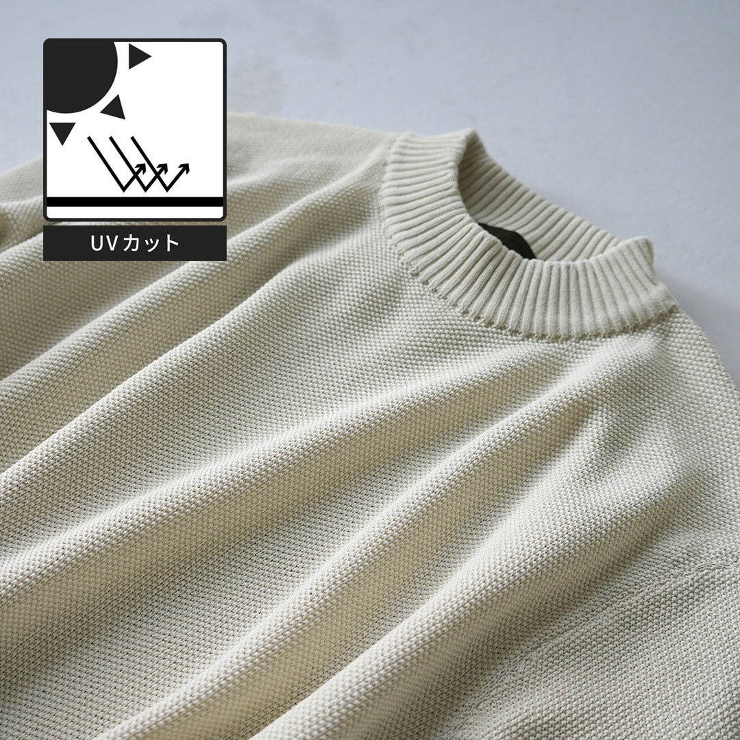 RINASCENTE / Camiseta de punto de manga larga con cuello barco Kanoko lavable híbrida