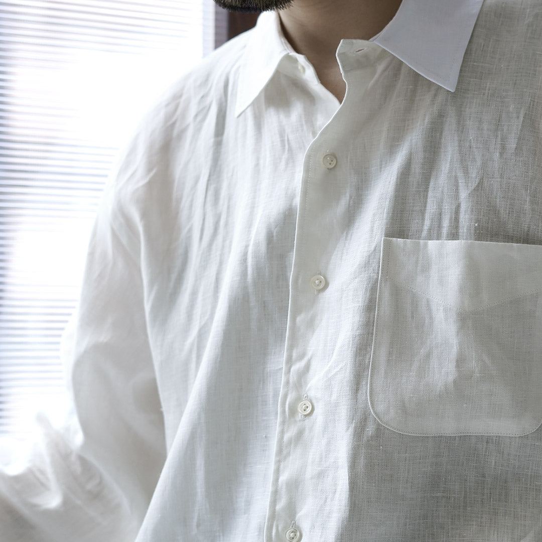 D.C.WHITE / Camisa Newport Lino Cuello Regular