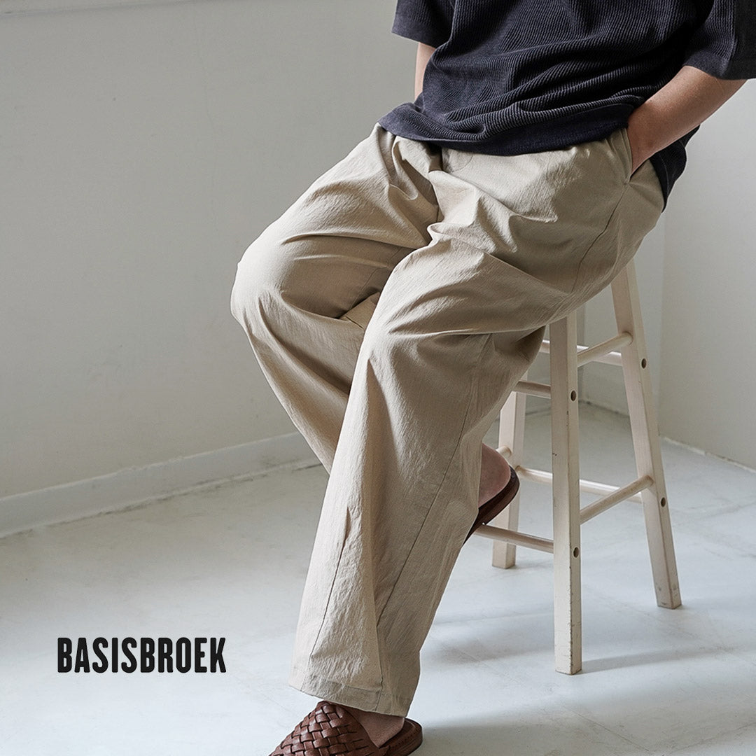 BASISBROEK / Pantalones plisados de lino y algodón Wisken
