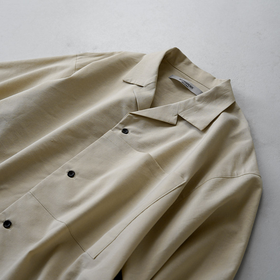 BASISBROEK / Dean Camisa elástica con cuello abierto en mezcla de lino