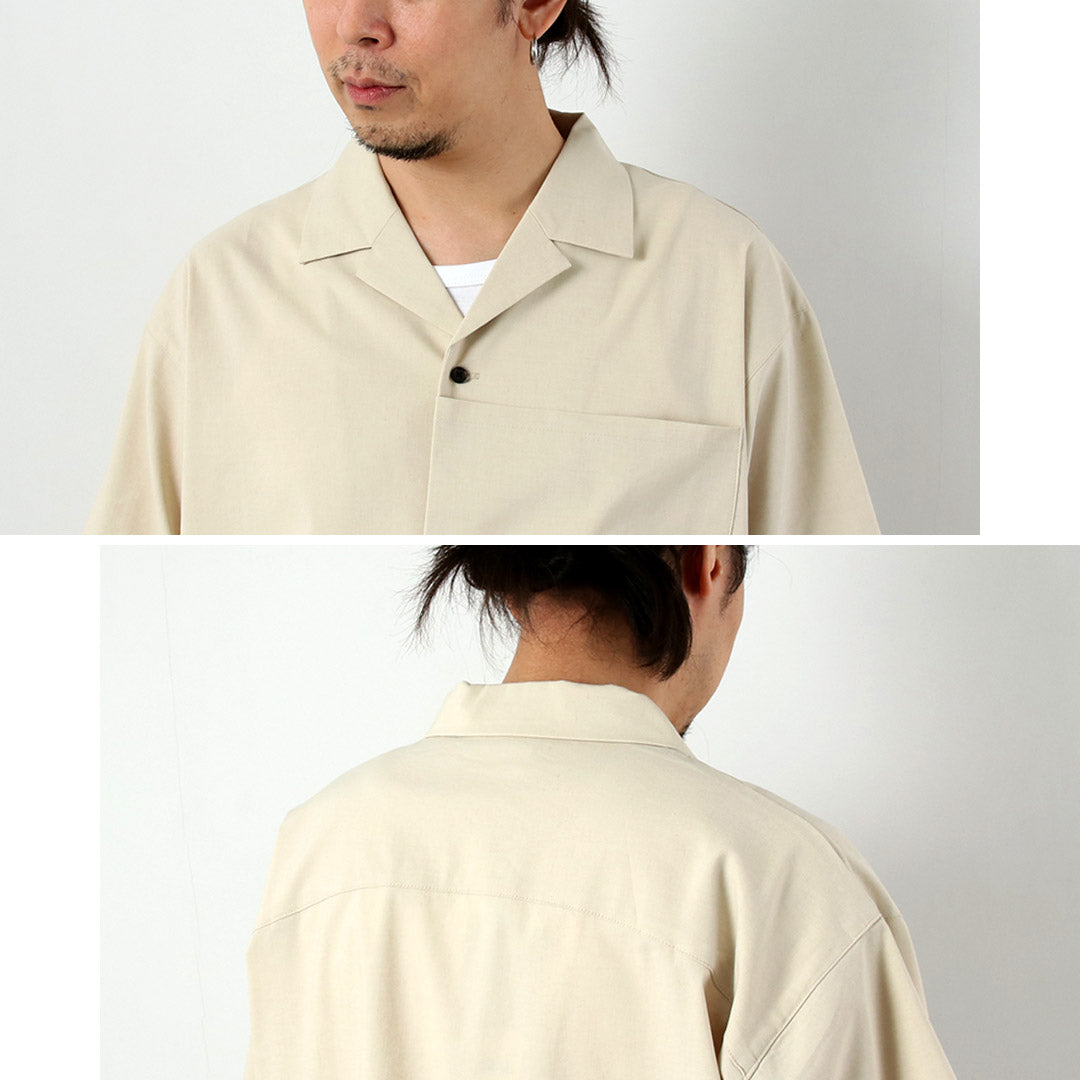 BASISBROEK / Dean Camisa elástica con cuello abierto en mezcla de lino