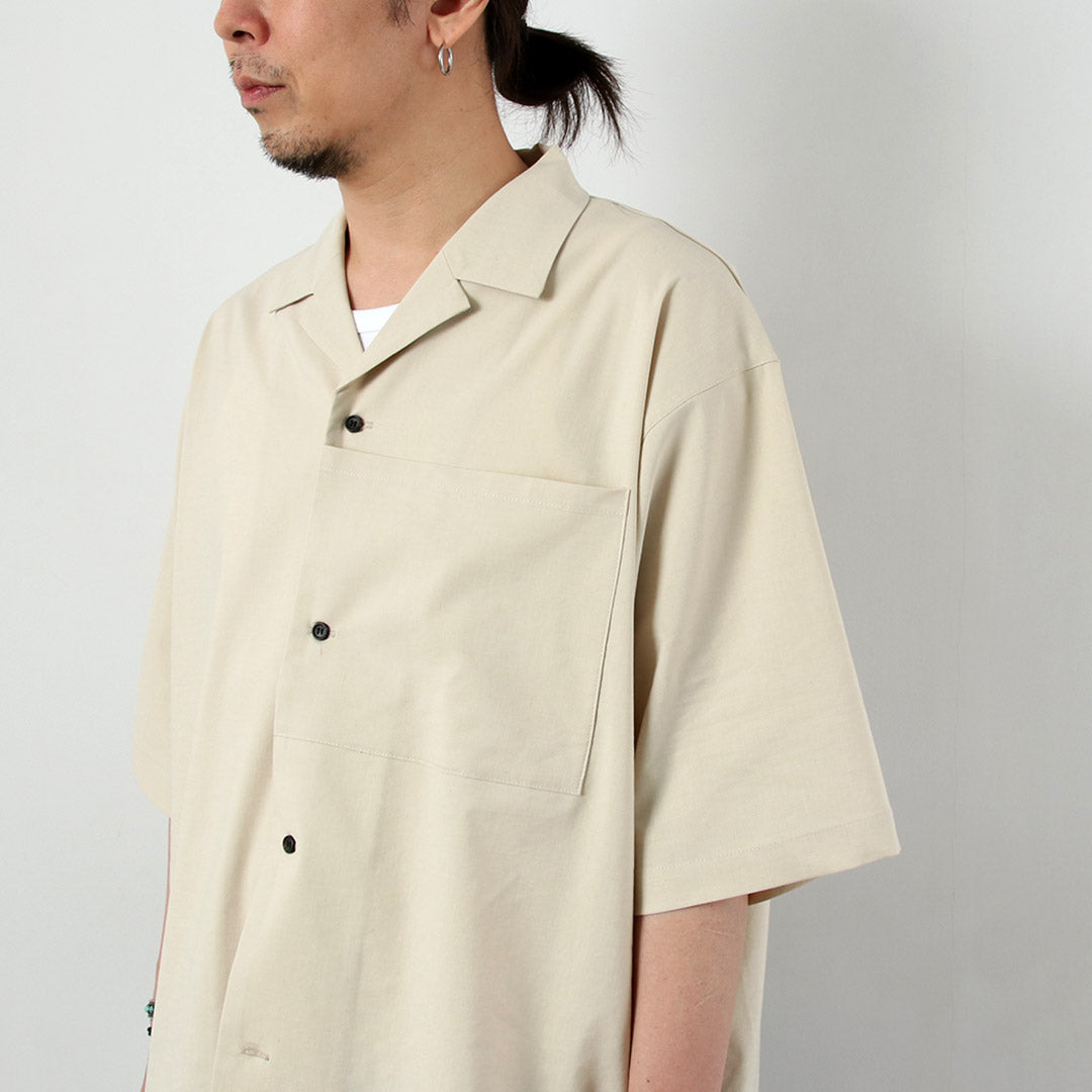 BASISBROEK / Dean Camisa elástica con cuello abierto en mezcla de lino
