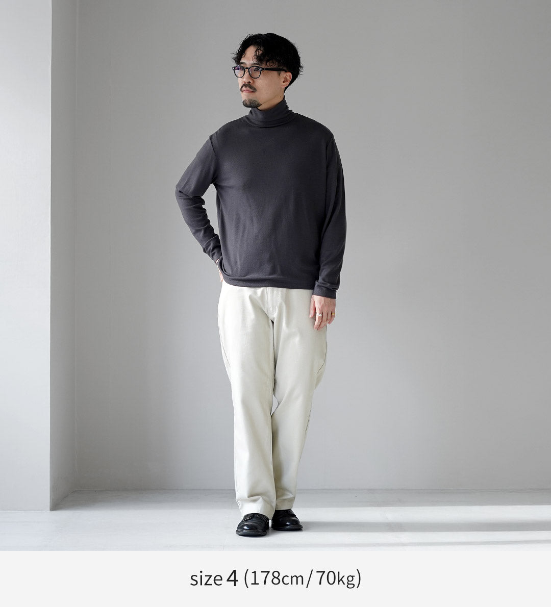 LIFiLL / 울리시 하이넥 긴팔 티셔츠