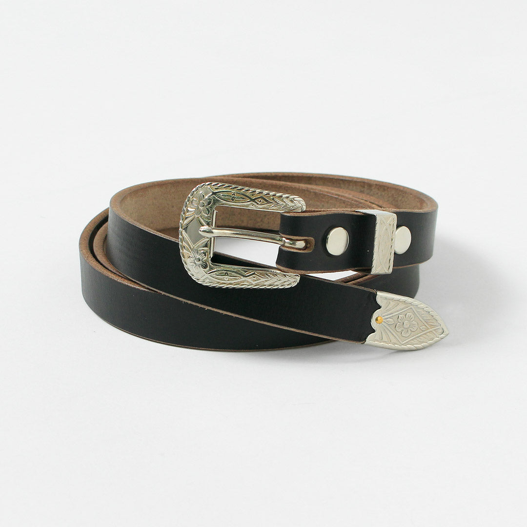 BUTTON WORKS / Ceinture étroite à boucle Western N&J