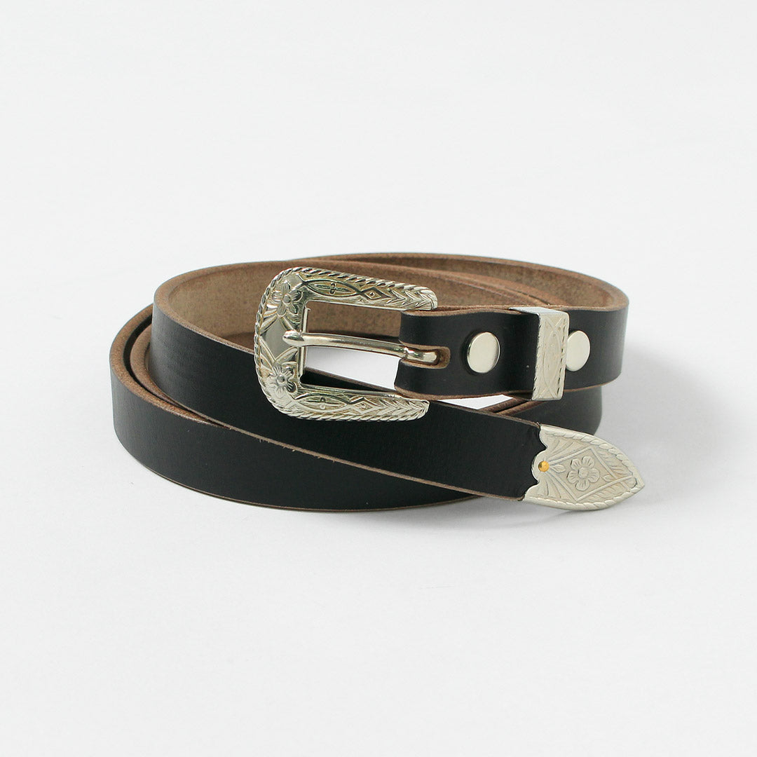 BUTTON WORKS / Ceinture étroite à boucle Western N&J