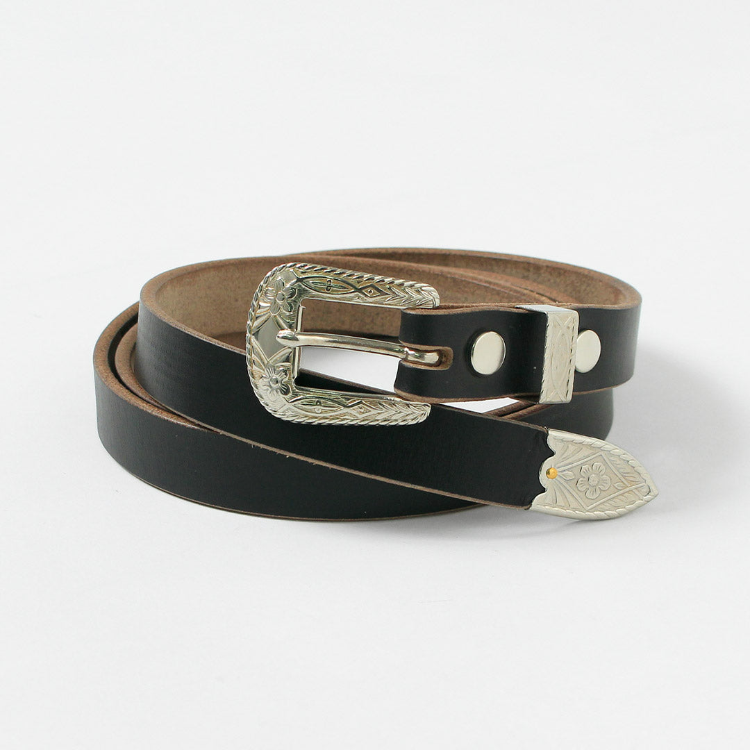 BUTTON WORKS / Ceinture étroite à boucle Western N&J