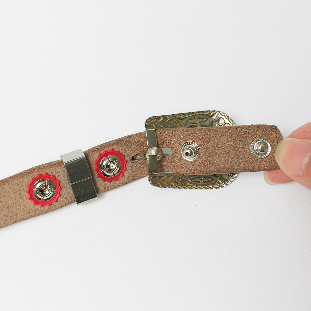 BUTTON WORKS / Ceinture étroite à boucle Western N&J