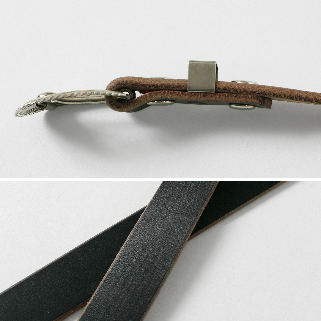 BUTTON WORKS / Ceinture étroite à boucle Western N&J