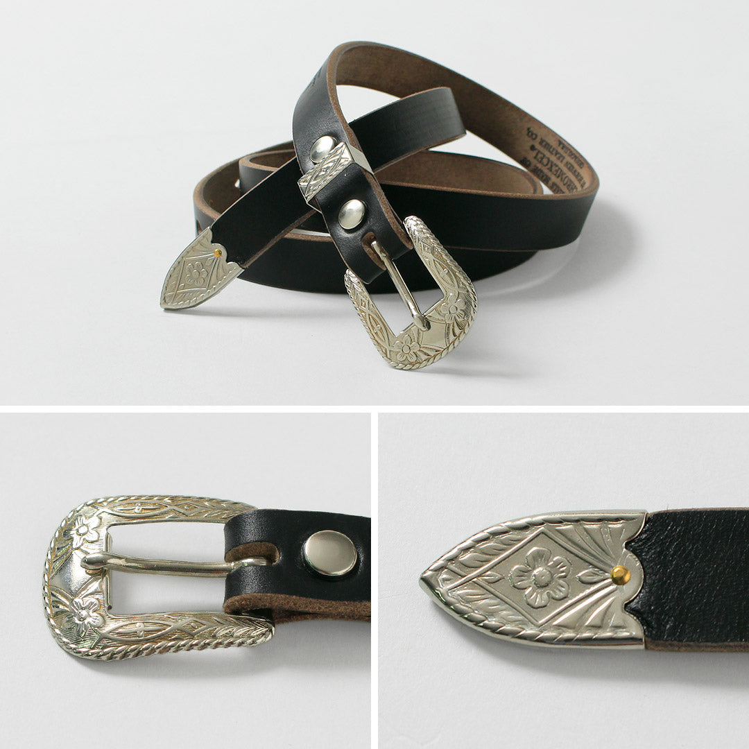 BUTTON WORKS / Ceinture étroite à boucle Western N&J