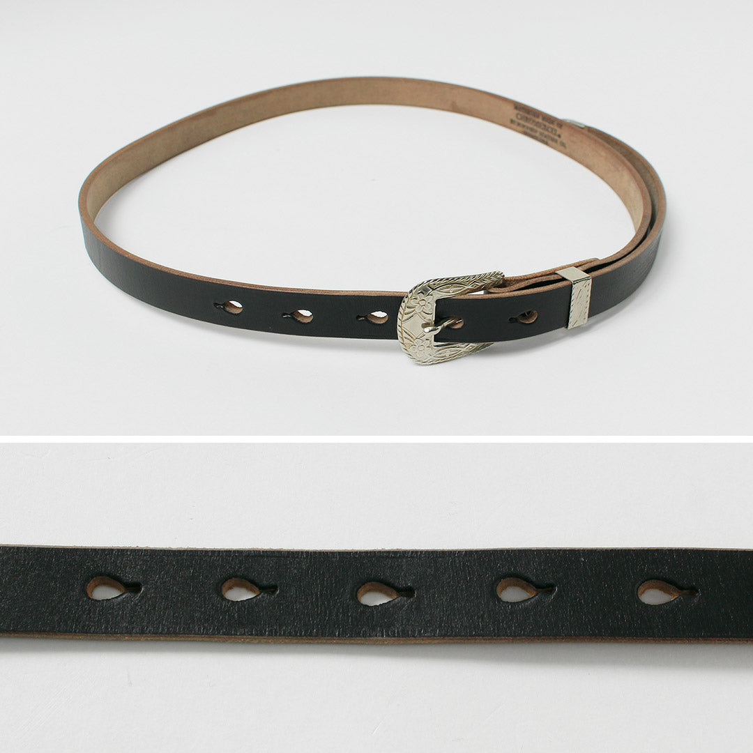 BUTTON WORKS / Ceinture étroite à boucle Western N&J