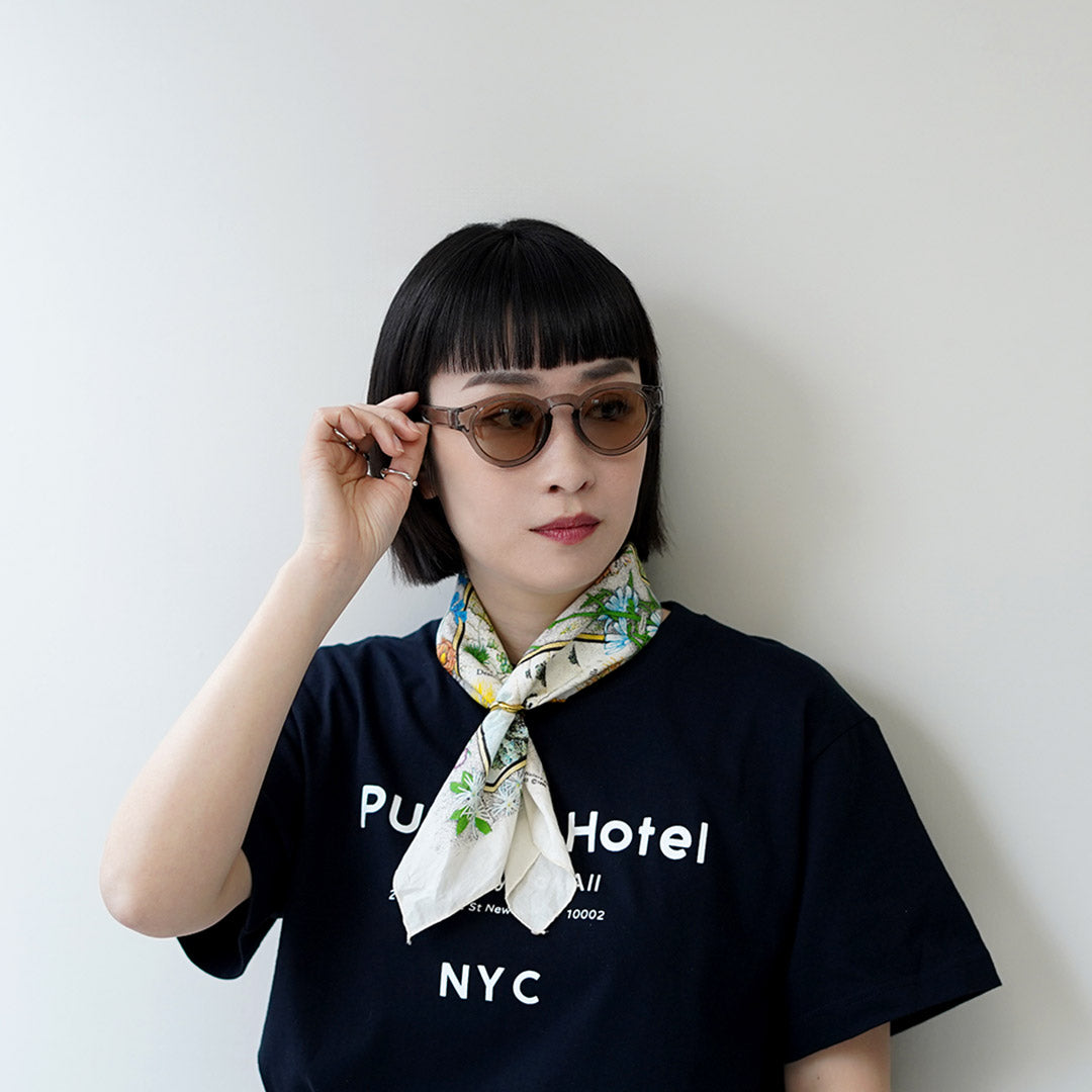JUGAAD14 / 하버 클리어 선글라스 프렌치 스타일 보스턴 프레임