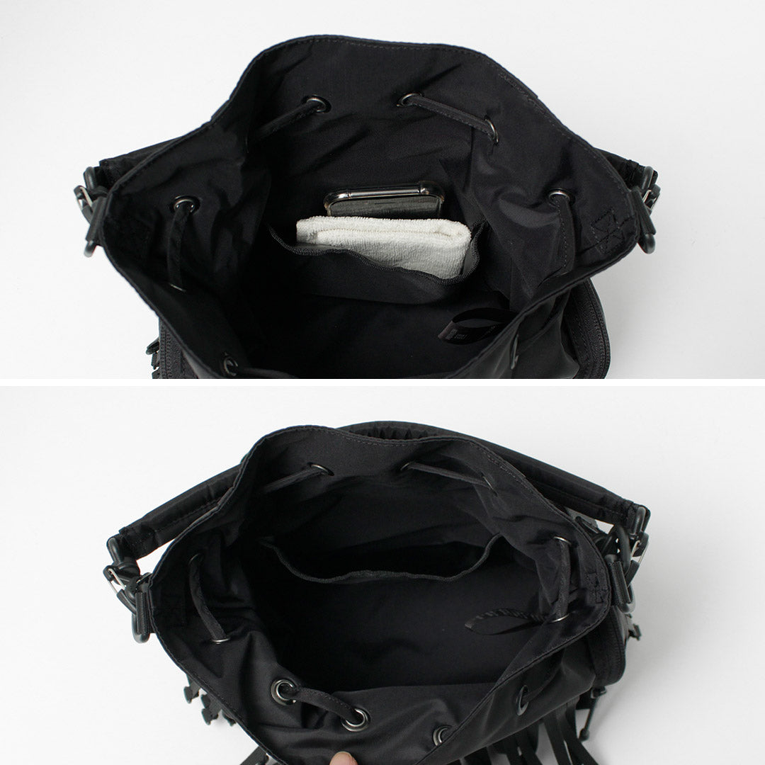 BAICYCLON BY BAGJACK / BCL-126 Mochila con cordón y flecos con cinta Repelente al agua 2 VÍAS