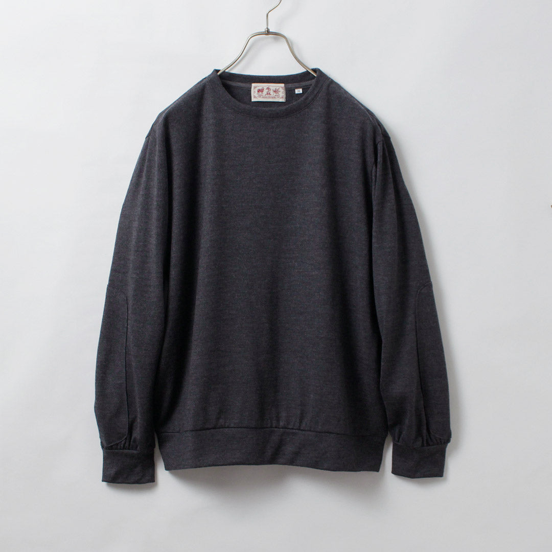KEMA DESIGNS / 可水洗羊毛肘部拼貼針織 T 卹