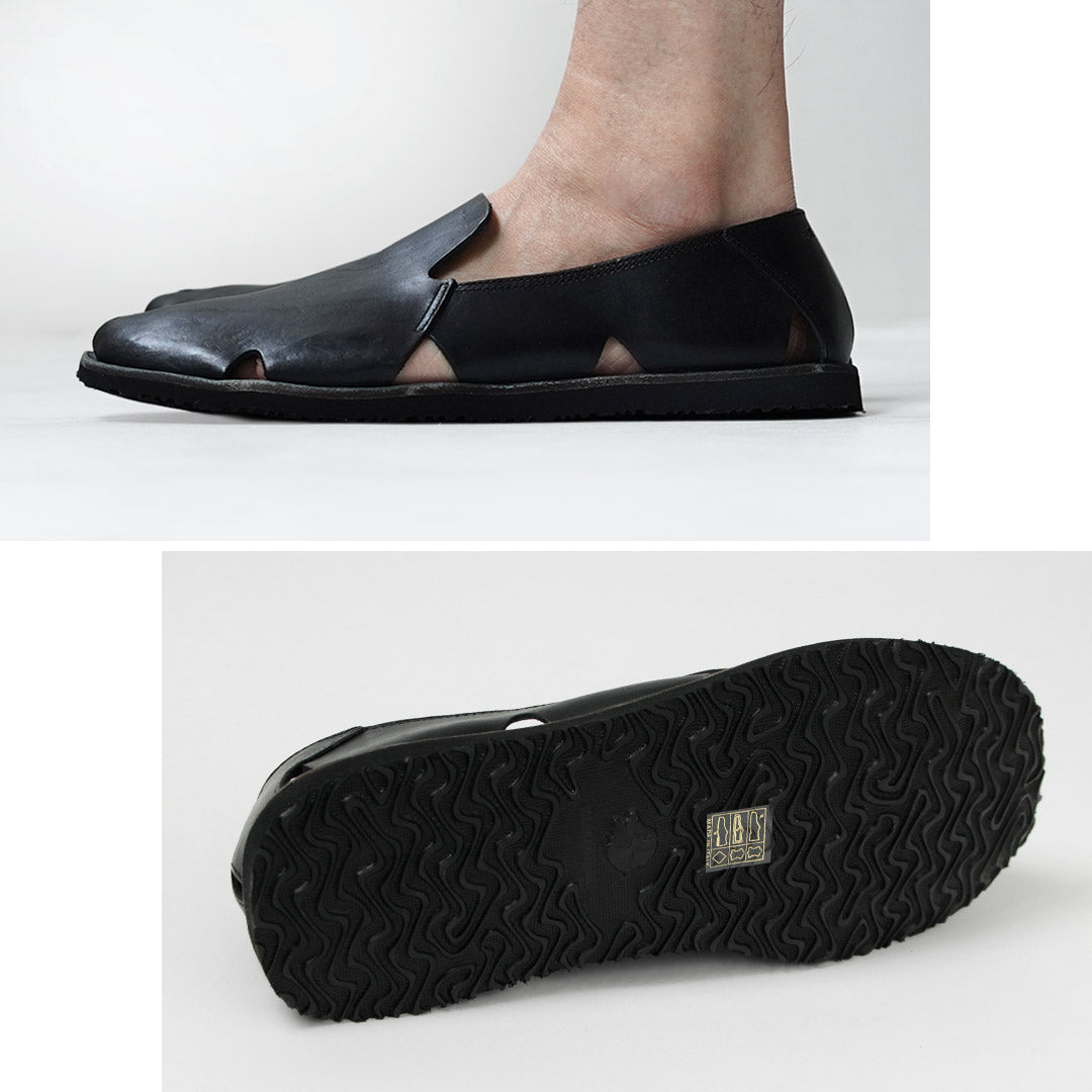 BRADOR / Sandalias de piel sin cordones con aberturas