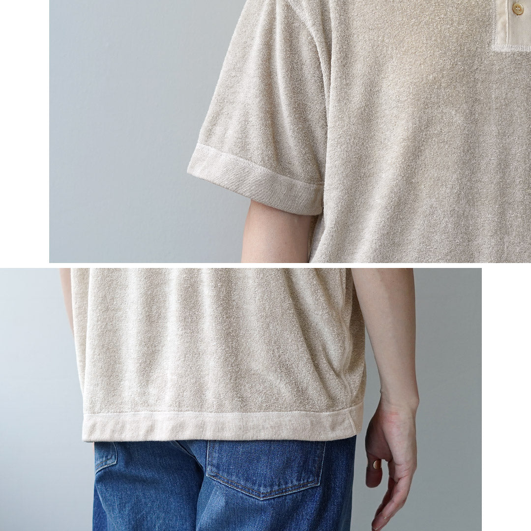 KEMA DESIGNS / Camiseta con cuello henley compensado de lino