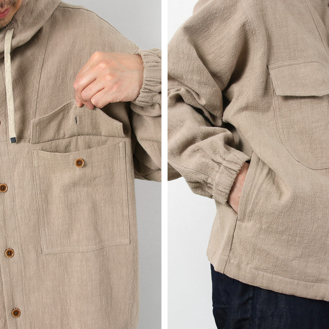 KEMA DESIGNS / Parka de playa desigual de lino y algodón